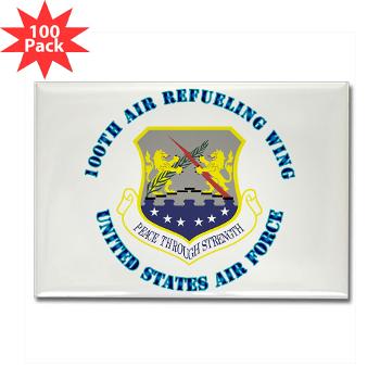 100ARW - M01 - 01 - 100th Air Refueling Wing with Text - Rectangle Magnet (100 pack) - Click Image to Close