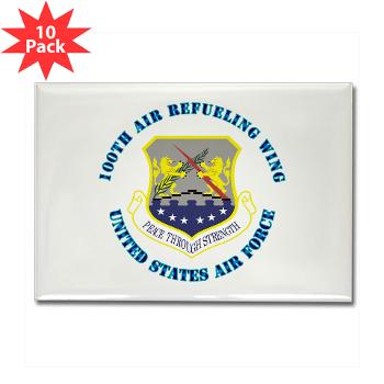 100ARW - M01 - 01 - 100th Air Refueling Wing with Text - Rectangle Magnet (10 pack) - Click Image to Close