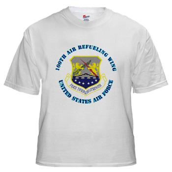 100ARW - A01 - 04 - 100th Air Refueling Wing with Text - White t-Shirt - Click Image to Close