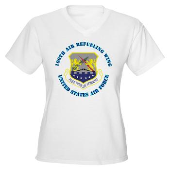 100ARW - A01 - 04 - 100th Air Refueling Wing with Text - Women's V-Neck T-Shirt