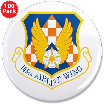 105AW - M01 - 01 - 105th Airlift Wing - 3.5" Button (100 pack) - Click Image to Close