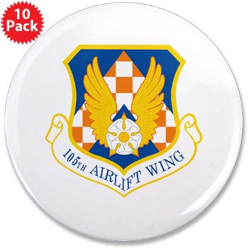 105AW - M01 - 01 - 105th Airlift Wing - 3.5" Button (10 pack)