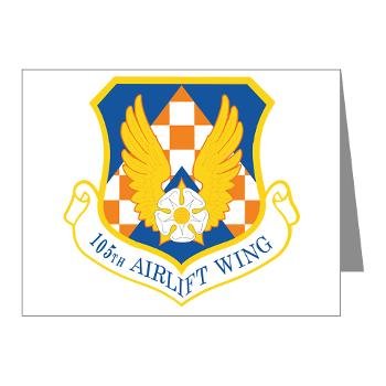 105AW - M01 - 02 - 105th Airlift Wing - Note Cards (Pk of 20)