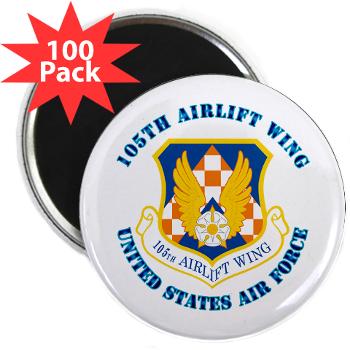 105AW - M01 - 01 - 105th Airlift Wing with Text - 2.25" Magnet (100 pack)