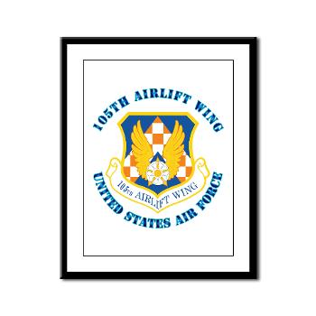 105AW - M01 - 02 - 105th Airlift Wing with Text - Framed Panel Print - Click Image to Close