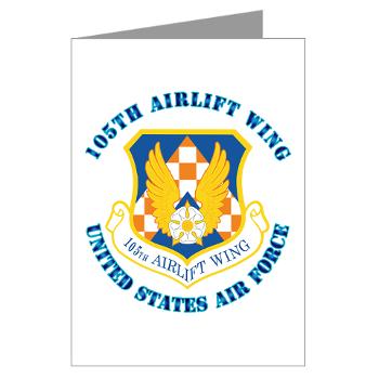 105AW - M01 - 02 - 105th Airlift Wing with Text - Greeting Cards (Pk of 10) - Click Image to Close