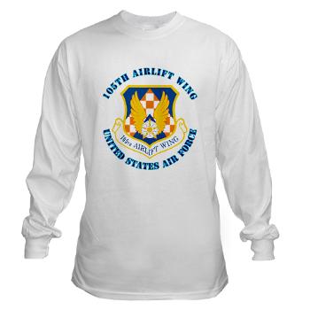 105AW - A01 - 03 - 105th Airlift Wing with Text - Long Sleeve T-Shirt