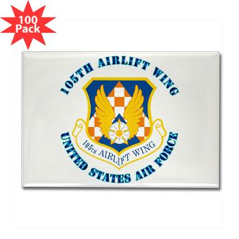105AW - M01 - 01 - 105th Airlift Wing with Text - Rectangle Magnet (100 pack)