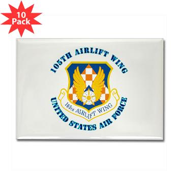 105AW - M01 - 01 - 105th Airlift Wing with Text - Rectangle Magnet (10 pack)