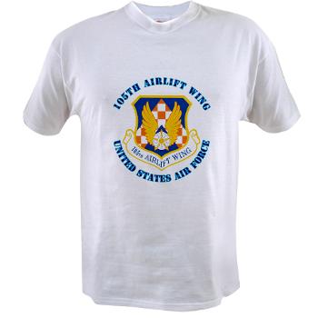 105AW - A01 - 04 - 105th Airlift Wing with Text - Value T-shirt