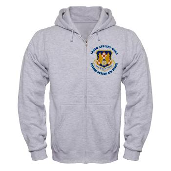 105AW - A01 - 03 - 105th Airlift Wing with Text - Zip Hoodie