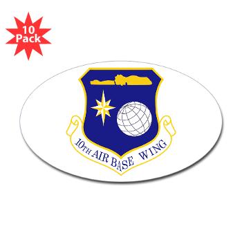 10ABW - M01 - 01 - 10th Air Base Wing - Sticker (Oval 10 pk)