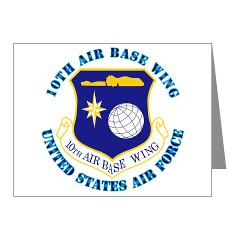 10ABW - M01 - 02 - 10th Air Base Wing with Text - Note Cards (Pk of 20)