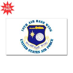 10ABW - M01 - 01 - 10th Air Base Wing with Text - Sticker (Rectangle 10 pk)