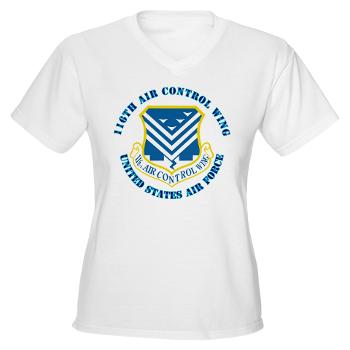 116ACW - A01 - 04 - 116th Air Control Wing with Text - Women's V-Neck T-Shirt