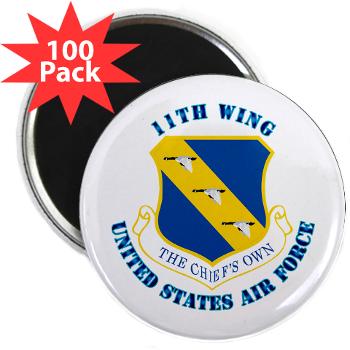 11W - M01 - 01 - 11th Wing with Text - 2.25" Magnet (100 pack)