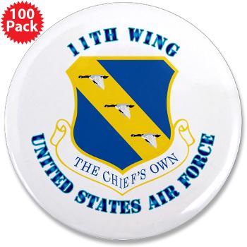 11W - M01 - 01 - 11th Wing with Text - 3.5" Button (100 pack)