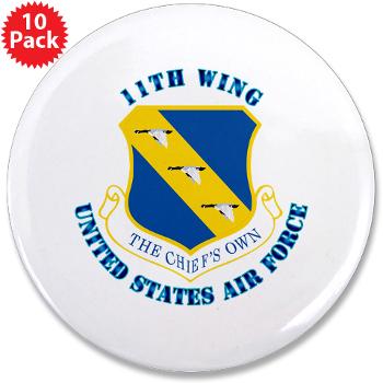 11W - M01 - 01 - 11th Wing with Text - 3.5" Button (10 pack)