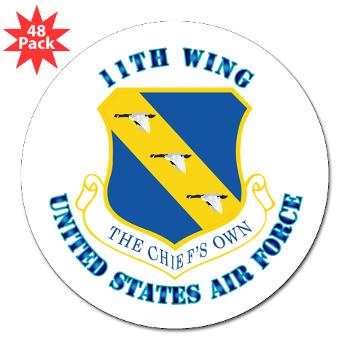 11W - M01 - 01 - 11th Wing with Text - 3" Lapel Sticker (48 pk)