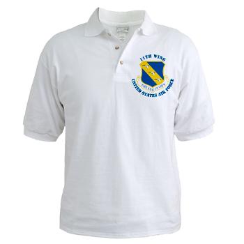 11W - A01 - 04 - 11th Wing with Text - Golf Shirt - Click Image to Close