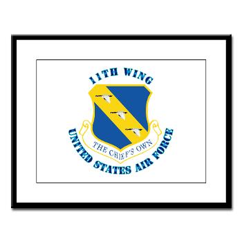11W - M01 - 02 - 11th Wing with Text - Large Framed Print