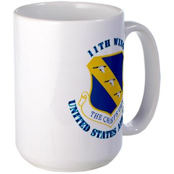 11W - M01 - 03 - 11th Wing with Text - Large Mug