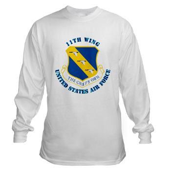 11W - A01 - 03 - 11th Wing with Text - Long Sleeve T-Shirt