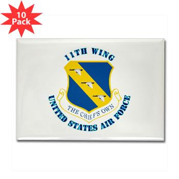 11W - M01 - 01 - 11th Wing with Text - Rectangle Magnet (10 pack)