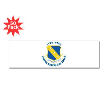 11W - M01 - 01 - 11th Wing with Text - Sticker (Bumper 50 pk)