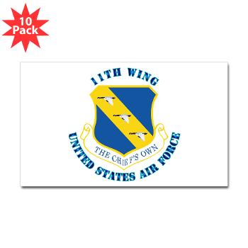 11W - M01 - 01 - 11th Wing with Text - Sticker (Rectangle 10 pk)