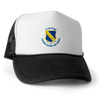 11W - A01 - 02 - 11th Wing with Text - Trucker Hat - Click Image to Close