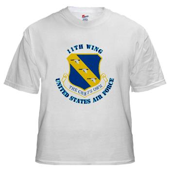 11W - A01 - 04 - 11th Wing with Text - White t-Shirt
