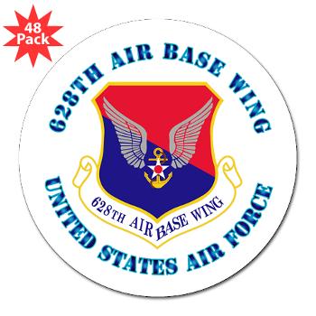 628ABW - M01 - 01 - 628th Air Base Wing with Text - 3" Lapel Sticker (48 pk)