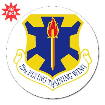 12FTW - M01 - 01 - 12th Flying Training Wing - 3" Lapel Sticker (48 pk)
