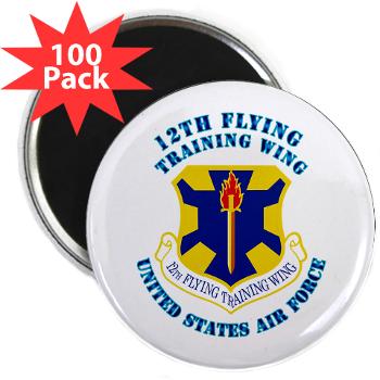 12FTW - M01 - 01 - 12th Flying Training Wing with Text - 2.25" Magnet (100 pack)