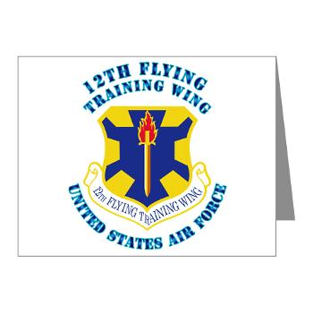 12FTW - M01 - 02 - 12th Flying Training Wing with Text - Note Cards (Pk of 20)