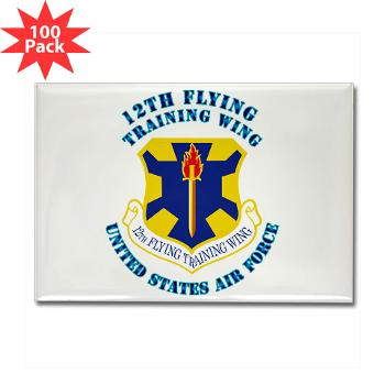 12FTW - M01 - 01 - 12th Flying Training Wing with Text - Rectangle Magnet (100 pack)