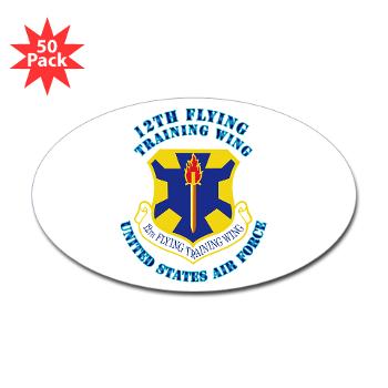 12FTW - M01 - 01 - 12th Flying Training Wing with Text - Sticker (Oval 50 pk)