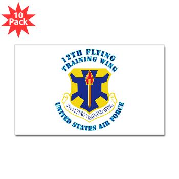 12FTW - M01 - 01 - 12th Flying Training Wing with Text - Sticker (Rectangle 10 pk)