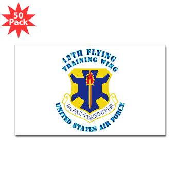12FTW - M01 - 01 - 12th Flying Training Wing with Text - Sticker (Rectangle 50 pk)