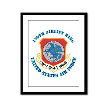 139AW - M01 - 02 - 139th Airlift Wing with Text - Framed Panel Print
