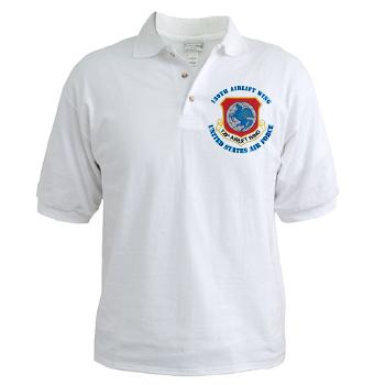 139AW - A01 - 04 - 139th Airlift Wing with Text - Golf Shirt