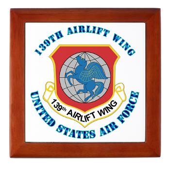 139AW - M01 - 03 - 139th Airlift Wing with Text - Keepsake Box