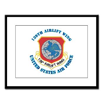 139AW - M01 - 02 - 139th Airlift Wing with Text - Large Framed Print