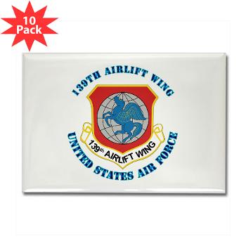 139AW - M01 - 01 - 139th Airlift Wing with Text - Rectangle Magnet (10 pack)