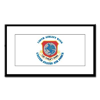 139AW - M01 - 02 - 139th Airlift Wing with Text - Small Framed Print