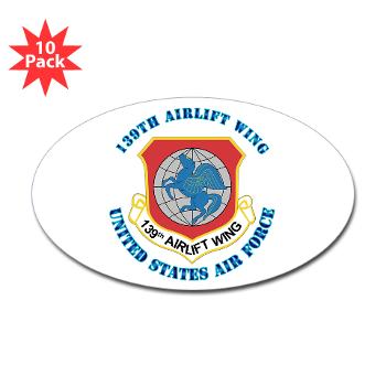 139AW - M01 - 01 - 139th Airlift Wing with Text - Sticker (Oval 10 pk)
