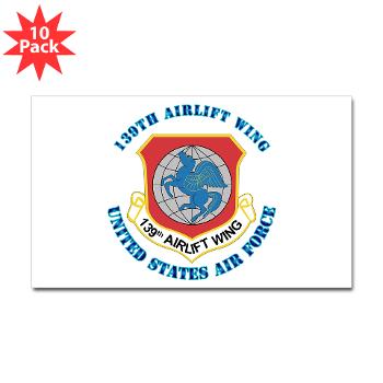 139AW - M01 - 01 - 139th Airlift Wing with Text - Sticker (Rectangle 10 pk)