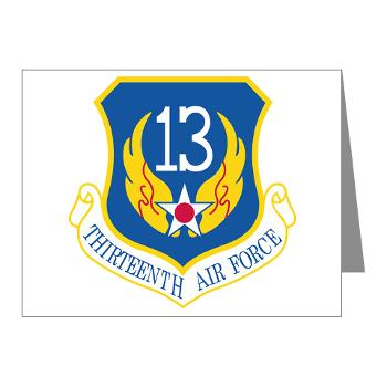 13AF - M01 - 02 - 13th Air Force - Note Cards (Pk of 20)