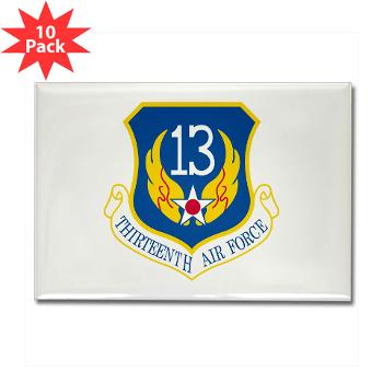 13AF - M01 - 01 - 13th Air Force - Rectangle Magnet (10 pack) - Click Image to Close